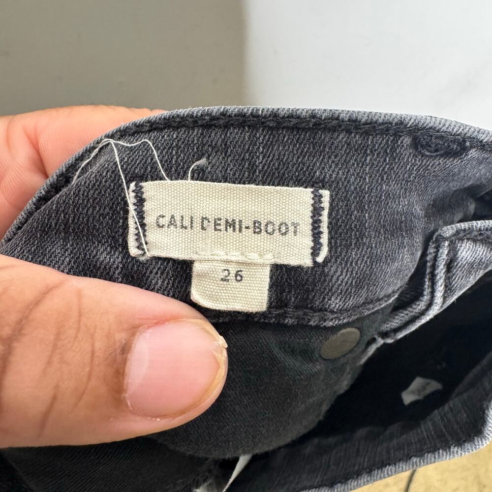 Madewell‎ Cali Demi-Boot Jeans Women’s Sz 26 Black Button Fly High Rise Stretch - Picture 12 of 15